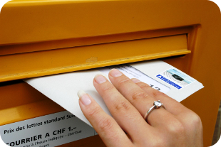 Putting letter in mail box