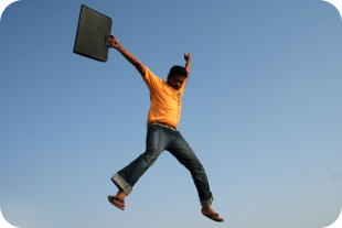 Guy jumping in the air